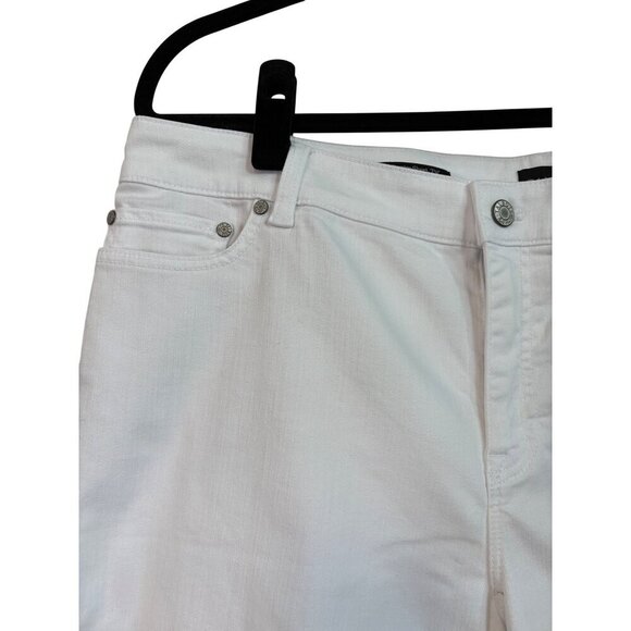 Talbots Women's Girlfriend Denim White Stretch Short 7 1/2 Inseam Size 16 Petite - Picture 2 of 11